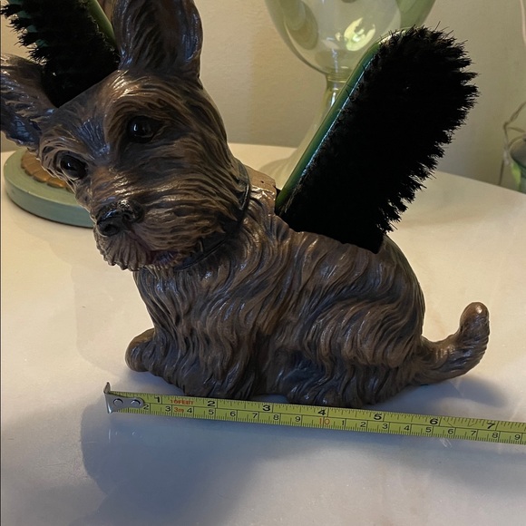 Vintage Syroco Scottie Dog Clothes Brush Holder Double Brush by KING New York - Picture 13 of 13
